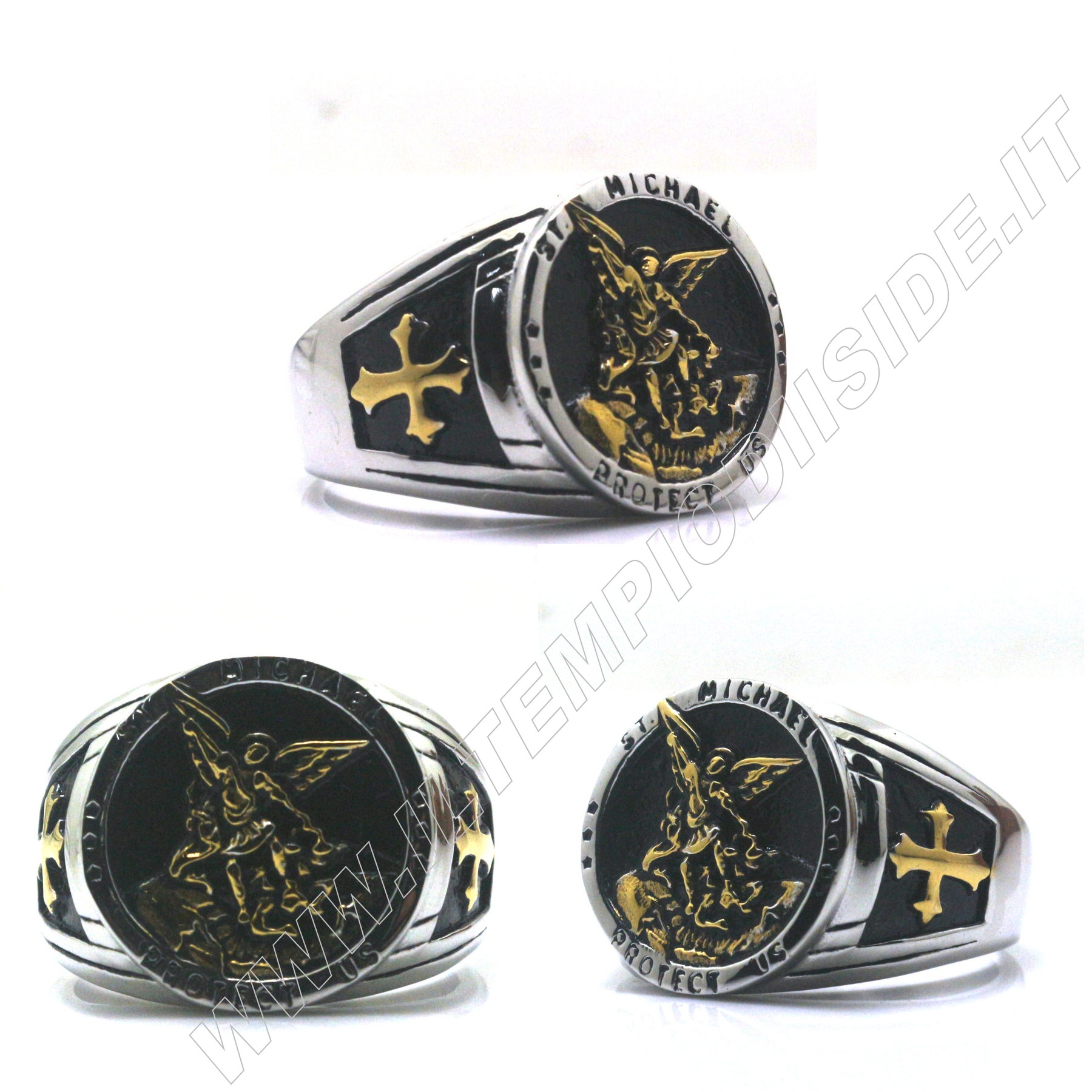 TEAMER Gemelli San Michele Arcangelo In Acciaio Inox – Gioiello Religioso Uomo, Regalo Per Matrimonio E Battesimo - 6